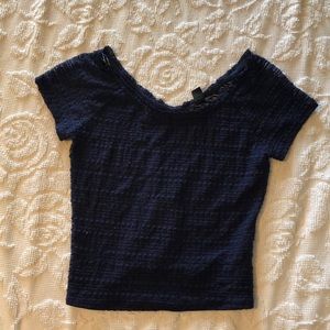 Forever 21 Navy Lace Detailed Top